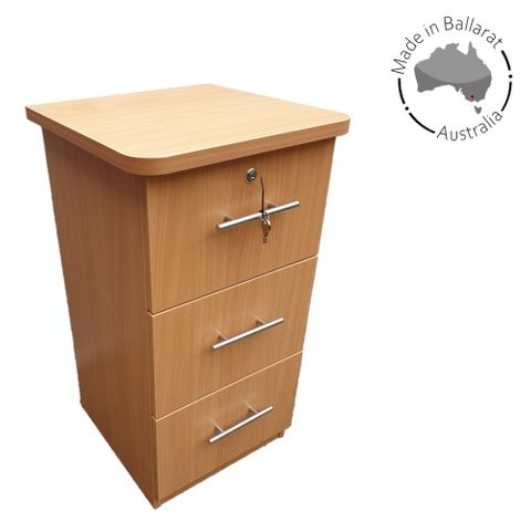 Bedside Unit - Mobile - 3 Dr - Top Dr Lockable L2
