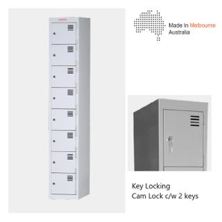 Locker Flat Top 8 Tier H1840xW380xD455mm Keylock