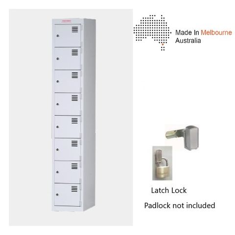 Locker Flat Top 8 Tier H1840xW380xD455mm LockLatch