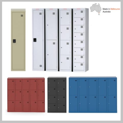 Steel Lockers STR - Flat Top - 1840mm high - Australian Made