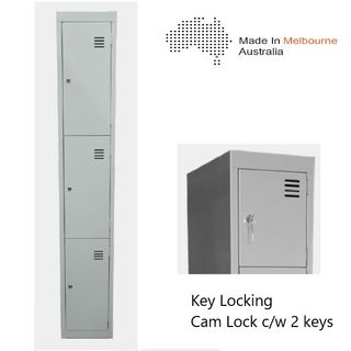 Locker Flat Top 3 Tier H1840xW305xD455mm