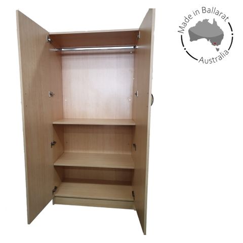 Coat Cupboard H1800 x W900 x D450mm HangRail & 2Sh  L1