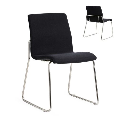 Design Visitor Chair Chrome Sled Base 120 kg  F1