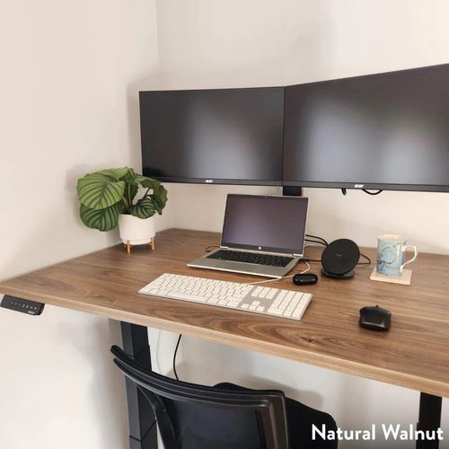 Sit-Stand Desk Metal Base - Timber or Melamine Tops HEADER