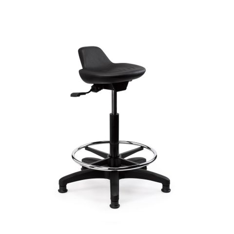 Lab 200 Perching Stool with Footring  Black 120 kg