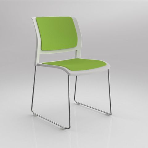 Game Visitor Chair Sled Chrome Uph Seat and Back 160kg