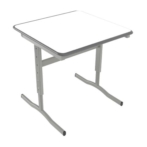 Adj. T-Leg Desk 600x600mm Height 490-730mm PE Writeable