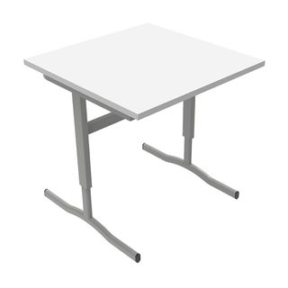 Adj. T-Leg Desk 600x600mm Height 490-730mm RE Writeable