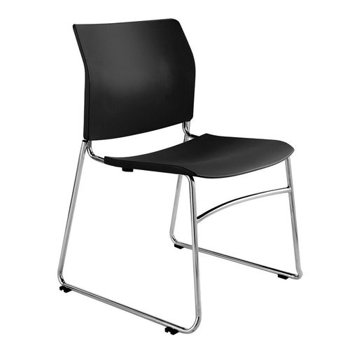 CS One Sled Visitor Chair Chrome, Black PP 135kg