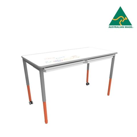 1200x600mm TNL Height Adj Table + 2 Dr PE Writeable