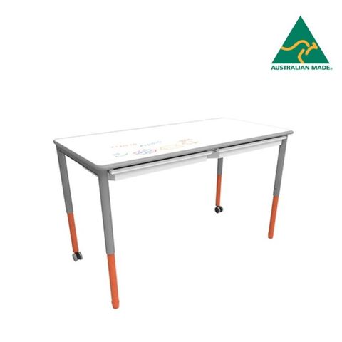 TNL Adj Height Rectangle Table 1200x600mm 2Dr PE Writeable