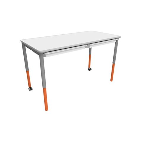 TNL Height Adj Table 1200x600mm 2 Drawers PE