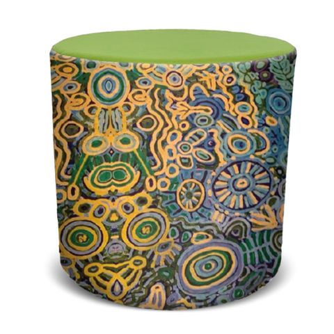 Eva Round Ottoman Indigenous Fabric Range