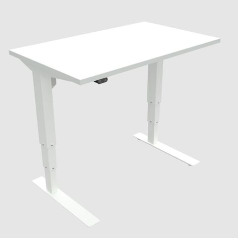 DM37 Electric Desk L1000xD600mm  White Fr L1Top