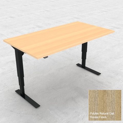 DM37 Electric Desk L1500xD600mm Black Fr Top Ravine