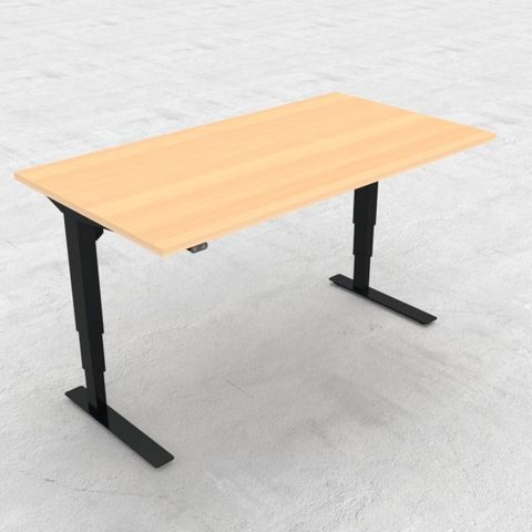 DM37 Electric Desk L1500xD750mm Black Fr L2 Top