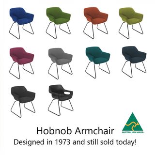 Sebel Hobnob Sled base Armchair  Upholstered Vinyl