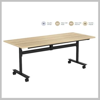 Agile Flip Table L1500 x D750mm Black New Oak top