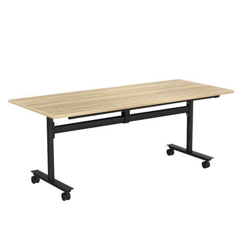Agile Flip Table L1500 x D750mm Black New Oak top