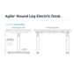 Agile MotionPlus+ Round Leg Frame for top 1500x800mm Wht