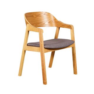 Norway Chair 4 Leg Timber with Arms Fabric Seat  110kg
