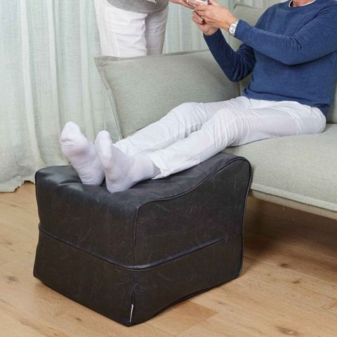 Legs Up Ottoman Dura Fab Charcoal Grey