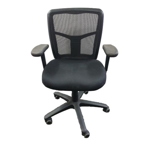 Secondhand Mesh Mirae Chair with arms, Black Mesh Back & Seat Fabric