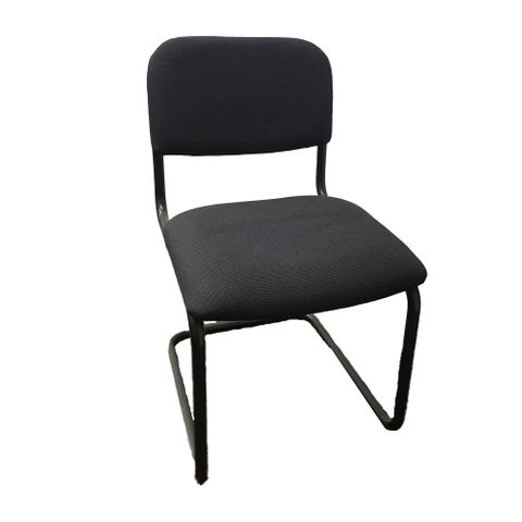 Secondhand Visitor Chair Black Cantilever Frame , Think of Me Fabric