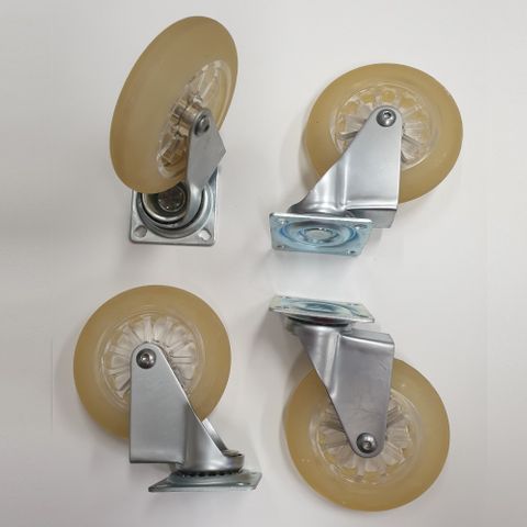 100mm Pretty Castors HD Polyurethane Set of 4 - Unfitted