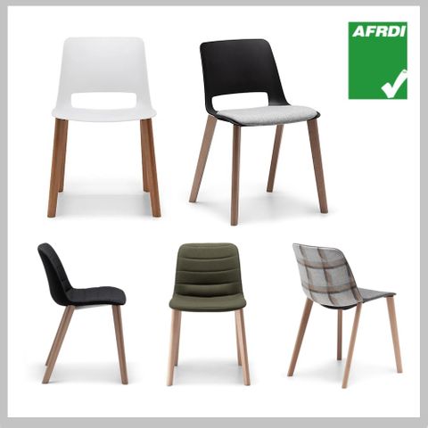 Unica Visitor Chair Range - Timber Legs -140kg