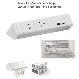 Athena Power Rail 2GPO 1USB-A 1USB-C 1500mm Lead White
