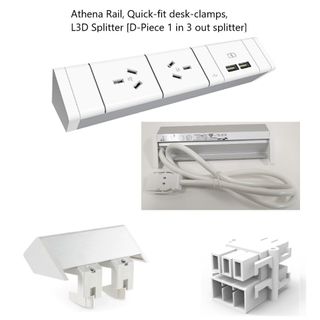 Athena Power Rail 2GPO 1USB-A 1USB-C 1500mm Lead White