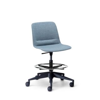 Unica Drafting Chair upholstered  Blk Base 140kg Hawthorn