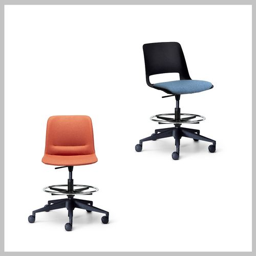 Unica Drafting Chair with Seat Pad Blk Base 140kg Vinyl