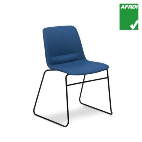 Unica Visitor Chair Sled uph. Duo Stitch Hawthorn 140kg