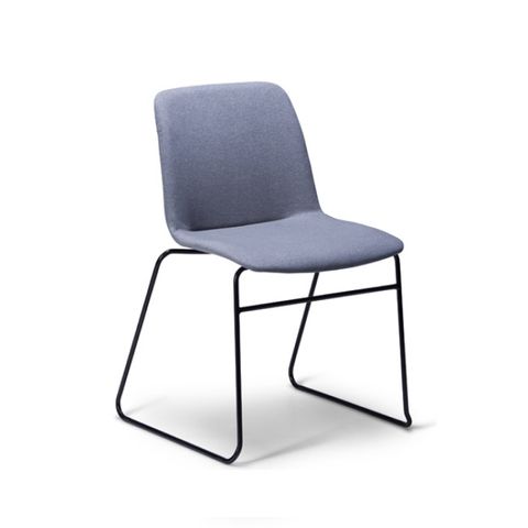 Breo Vis Chair Black Sled Fully Upholst: Dolly Denim 140kg