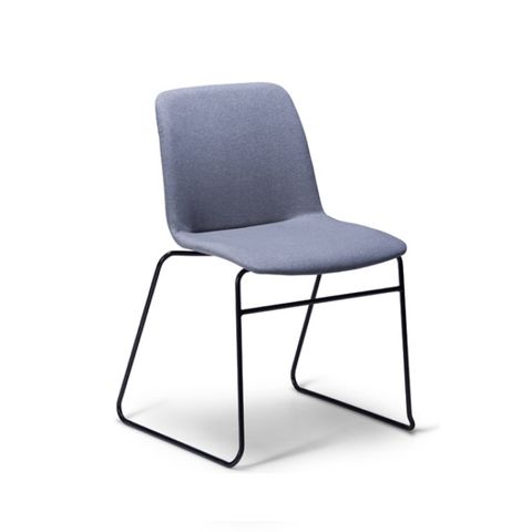 Breo Vis Chair Black Sled Base, Fab:Dolly Denim 140kg