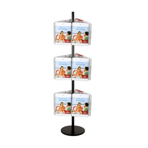 Expanda Stand Black Carousel 3 tier with 18 x A4 brochure holders.  Boxed