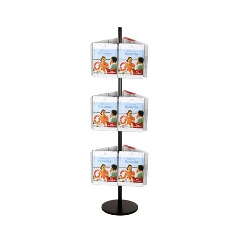 Expanda Carousel 3-Tier incl 18 x A4 brochure holders Blk