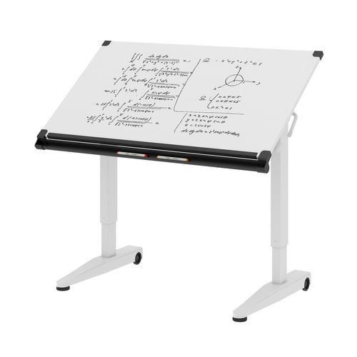 Tilt-top Sit to Stand Drafting Table, Top 1200 x 680  White