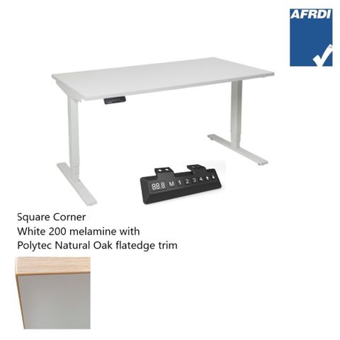 Vertilift Electric Desk L1800xD800mm 2Leg700 Wht Fr L1/L2E