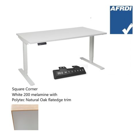 Vertilift Electric Desk L1800xD750mm 2Leg700 Wht Fr L1/L2E