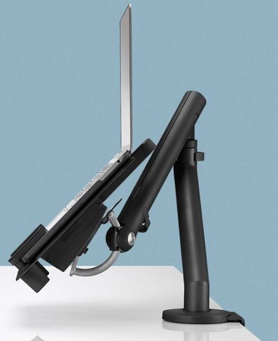 Flo Single Arm with Laptop tray c/w clamp bracket Boxed