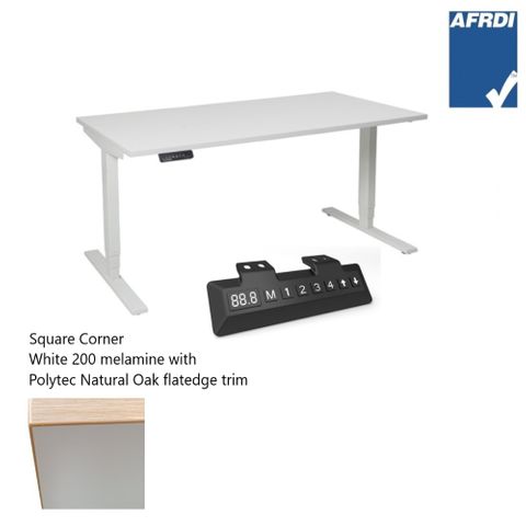 Vertilift Electric Desk L1700xD750mm 2Leg700 Wht Fr L1/L2E