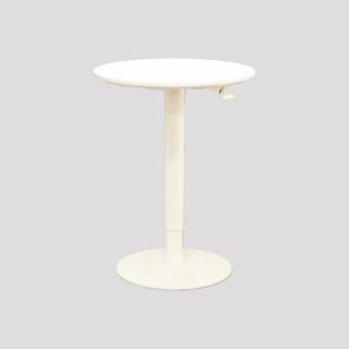 Height adjustable table 600mm White Top and Base