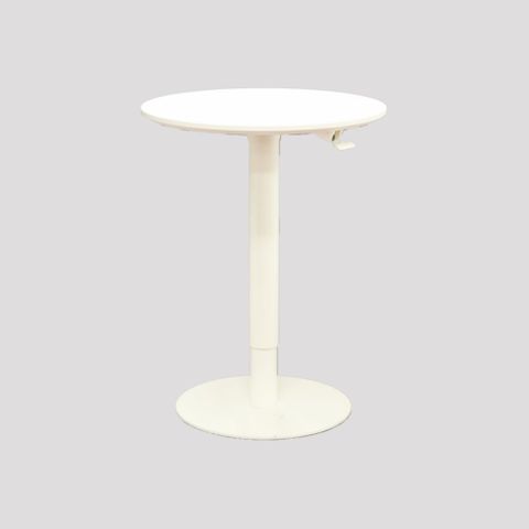 Height adjustable table 600mm White top and base