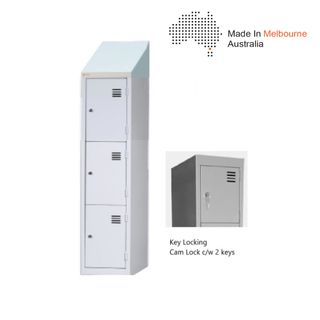 Locker Sloping Top 3 Tier  H2145/1840xW380xD455mm Keylock