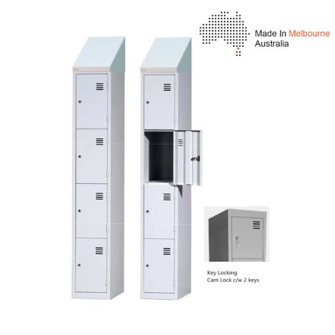 Locker Sloping Top 4 Tier  H2145/1840xW380xD455mm Keylock