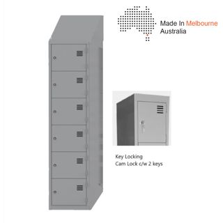 Locker Sloping Top 6 Tier  H2145/1840xW380xD455mm Keylock