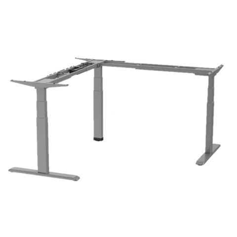 Corner Workstation Electric Frame Only 150kg cap Silver